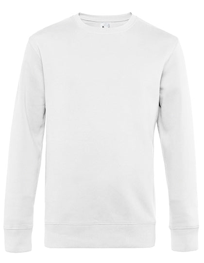 Hellgrauer B&C Pullover, langärmelig, mit oder ohne DTF-Druck, weiche Baumwollqualität, bequemes Basic-Shirt