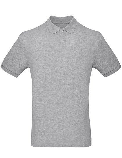 Helles B&C Poloshirt, blank oder mit DTF-Druck, aus weicher Baumwolle, Detailaufnahme des Kragens und Stofftextur