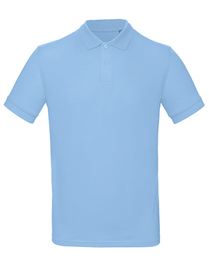 Weißes B&C Poloshirt, blank oder mit DTF-Druck, aus weicher Baumwolle, bequemes Kleidungsstück für Freizeit und Arbeit.