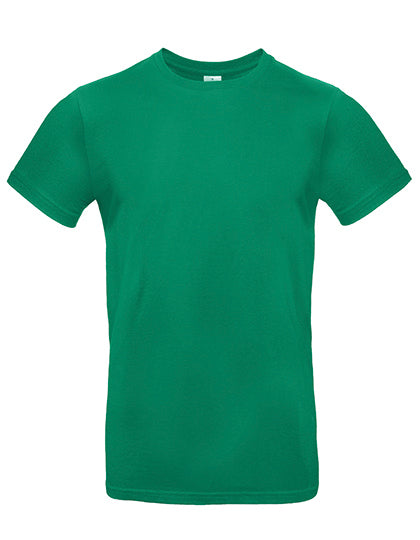 Weißes B&C T-Shirt, blank oder mit DTF-Druck, aus weicher Baumwolle, liegt flach auf weißem Hintergrund.