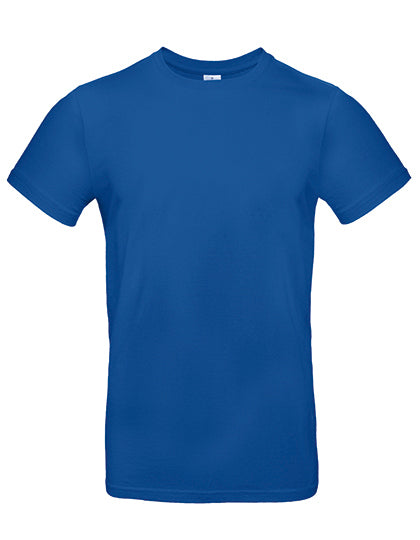 Weißes B&C T-Shirt, mit DTF-Druck, aus weicher Baumwolle, detailreich fotografiert.