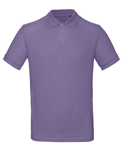 Weißes B&C Poloshirt, blank oder mit DTF-Druck, aus weicher Baumwolle, zeigt die Frontseite mit Kragen und kurzen Ärmeln.