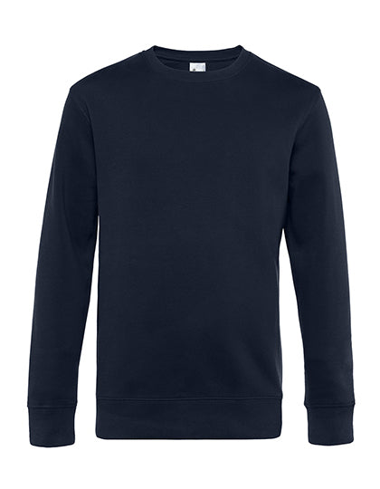 Grauer B&C Pullover, unbedruckt oder mit DTF-Druck, aus weichem Stoff, zeigt den Kragen und Ärmel.