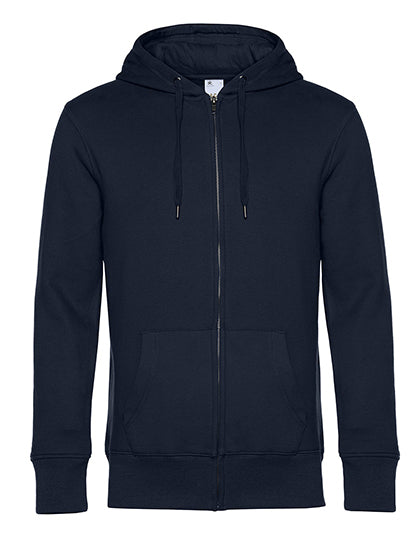 Herren-Zip-Hoodie von B&C, unbedruckt oder mit DTF-Druck, aus weichem Stoff, vorne mit Reißverschluss, in verschiedenen Farben