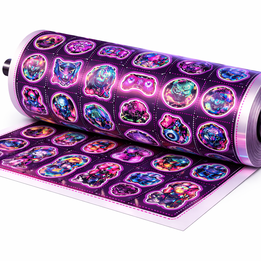 Digitaldruck Aufkleber auf Rolle mit Umrissschnitt rechteckig, 1 laufender Meter x 70cm