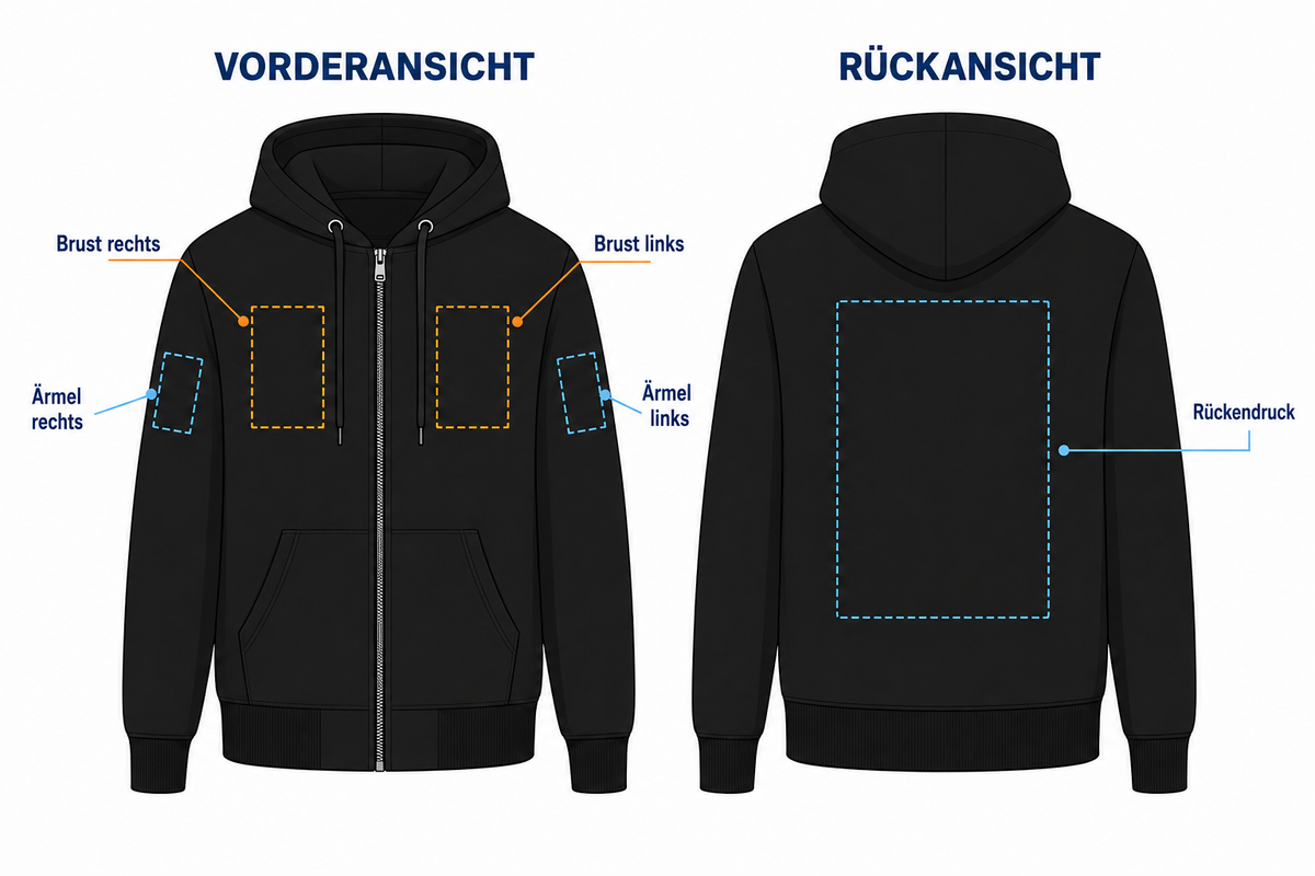 Zip-Hoodie B&C – mit DTF-Druck